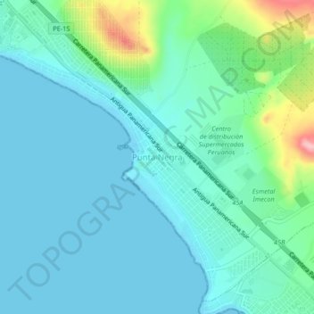 Punta Negra topographic map, elevation, terrain