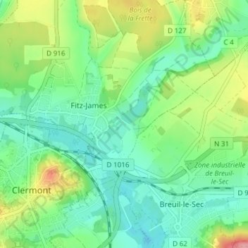 Bécrel topographic map, elevation, terrain