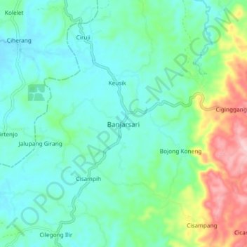 Banjarsari topographic map, elevation, terrain