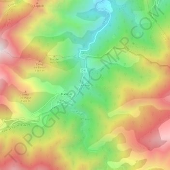 La Farga topographic map, elevation, terrain