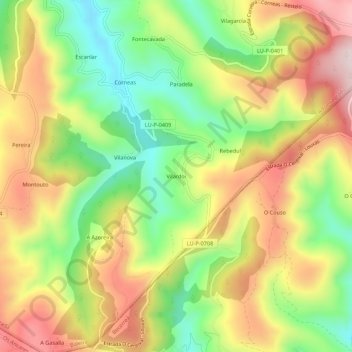 Vilardoi topographic map, elevation, terrain