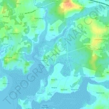Larmor topographic map, elevation, terrain