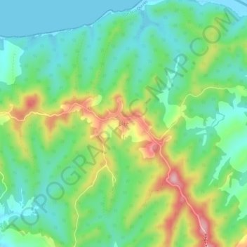 Bizë topographic map, elevation, terrain