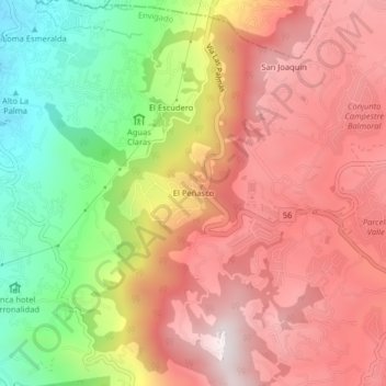 El Peñasco topographic map, elevation, terrain