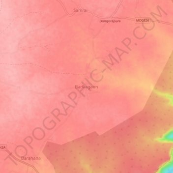 Badkagaon topographic map, elevation, terrain
