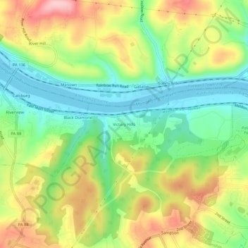 Victory Hills topographic map, elevation, terrain