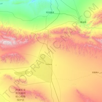 Aksay topographic map, elevation, terrain