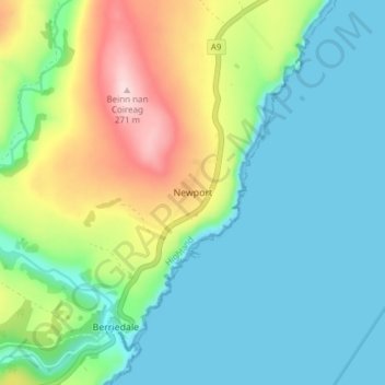 Newport topographic map, elevation, terrain