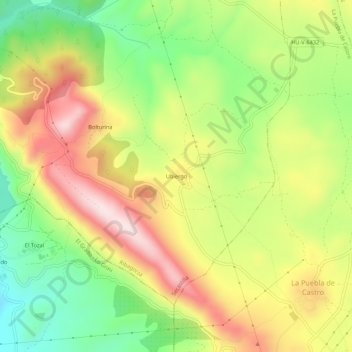 Ubiergo topographic map, elevation, terrain
