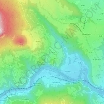 Le Corset topographic map, elevation, terrain