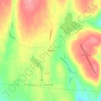 Medway topographic map, elevation, terrain