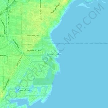Sunrise Harbor topographic map, elevation, terrain