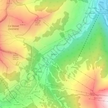 Borgata topographic map, elevation, terrain