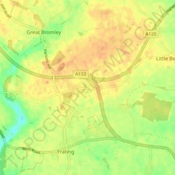 Hare Green topographic map, elevation, terrain