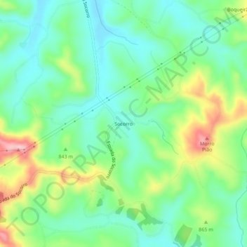 Socorro topographic map, elevation, terrain