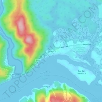 Cutipay topographic map, elevation, terrain