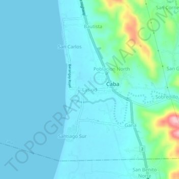 Las-ud topographic map, elevation, terrain
