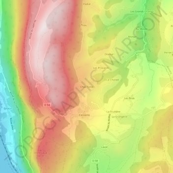 Chez Toine topographic map, elevation, terrain