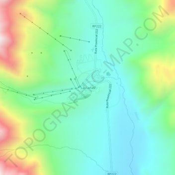 Las Leñas topographic map, elevation, terrain