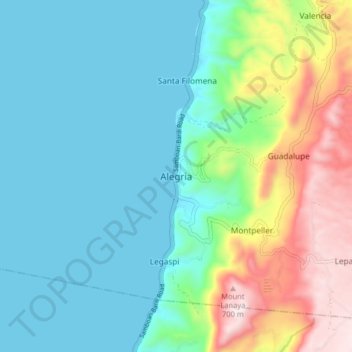 Alegria topographic map, elevation, terrain