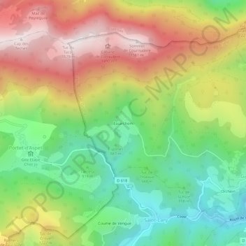 Escarchein topographic map, elevation, terrain