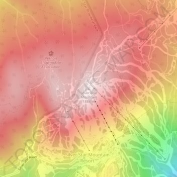 Silver Star Mountain topographic map, elevation, terrain