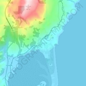 Warrington topographic map, elevation, terrain