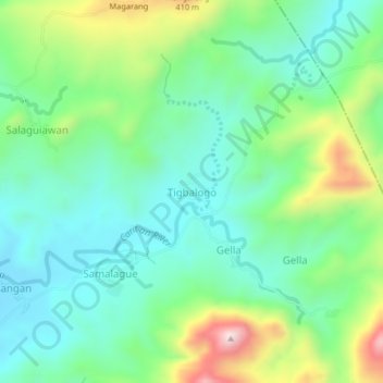 Tigbalogo topographic map, elevation, terrain