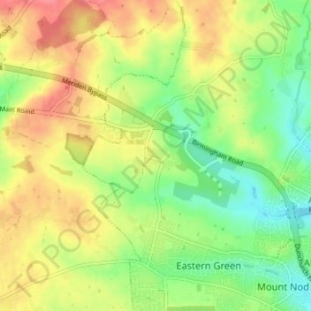 Pickford Green topographic map, elevation, terrain