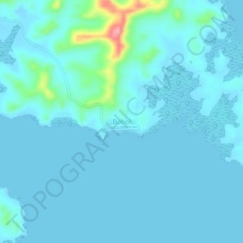 Bohol topographic map, elevation, terrain