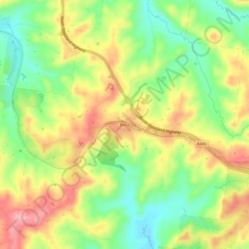 Bena topographic map, elevation, terrain