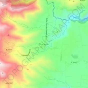Marawer topographic map, elevation, terrain