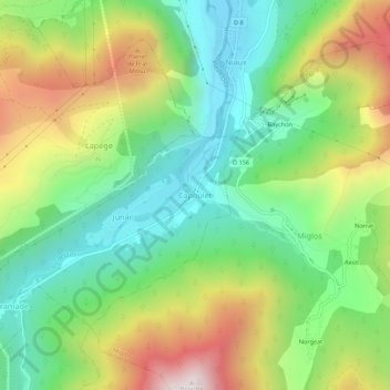 Capoulet topographic map, elevation, terrain