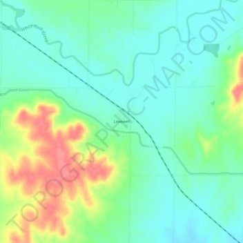 Lovewell topographic map, elevation, terrain