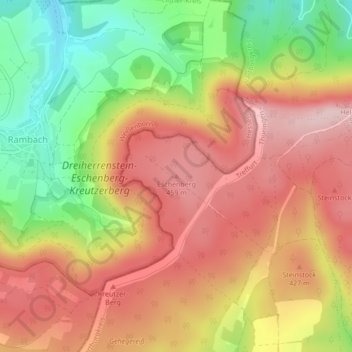 Eschenberg topographic map, elevation, terrain