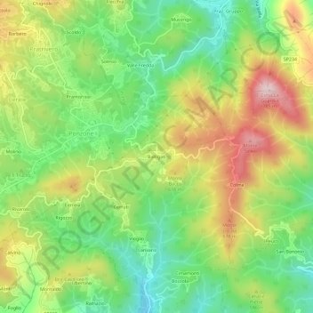 Baltigati topographic map, elevation, terrain