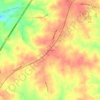 Barnsley topographic map, elevation, terrain
