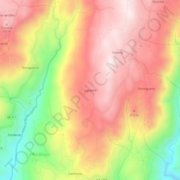 Juguelhe topographic map, elevation, terrain