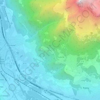 Le Grand Essert topographic map, elevation, terrain
