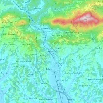Krapina topographic map, elevation, terrain