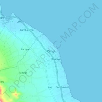 Parigi topographic map, elevation, terrain