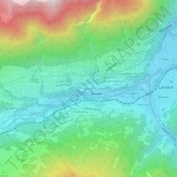 Stampfle topographic map, elevation, terrain