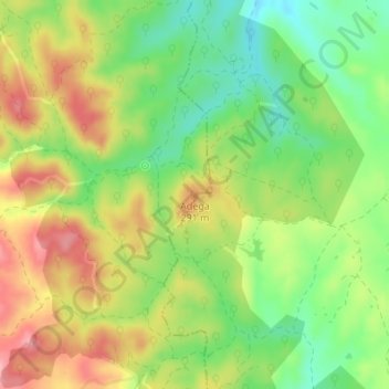Adega topographic map, elevation, terrain