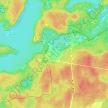 Neuglobsow topographic map, elevation, terrain