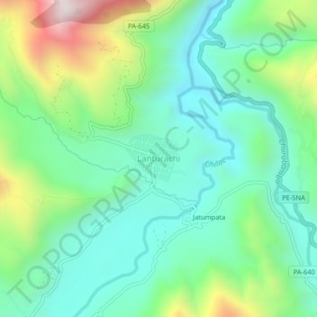 Lanturachi topographic map, elevation, terrain