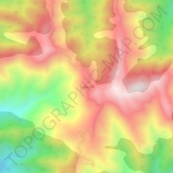 Sabual topographic map, elevation, terrain