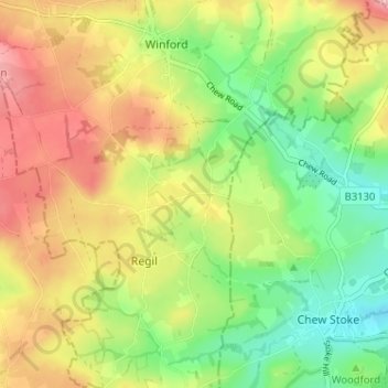Hounsley Batch topographic map, elevation, terrain