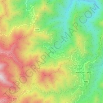 Askas topographic map, elevation, terrain