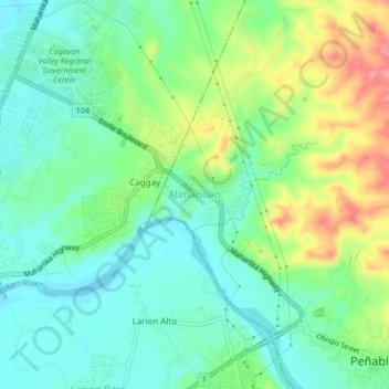 Alimannao topographic map, elevation, terrain