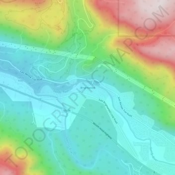 Brightwood topographic map, elevation, terrain